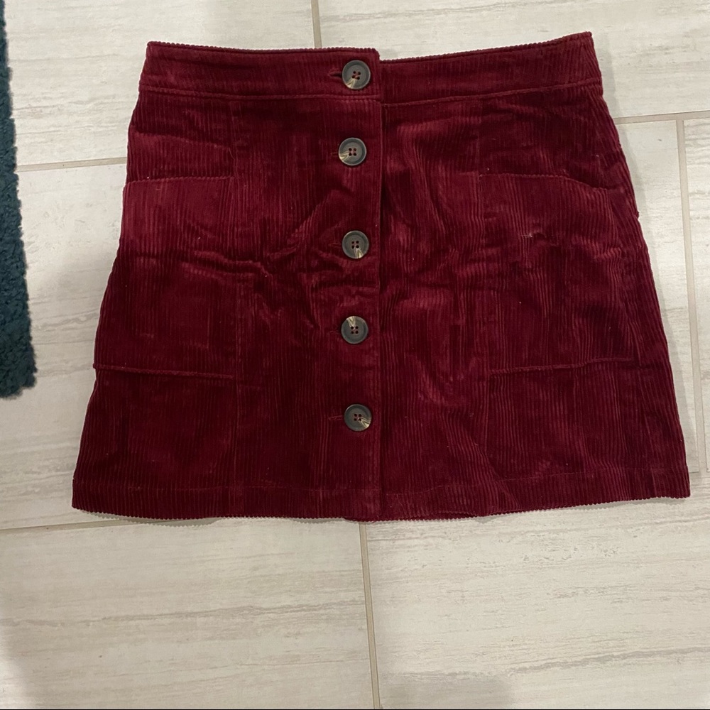 Corduroy red skirt